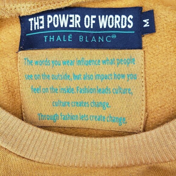 The Power Of Words Thale Blanc Resilient Crewneck Sweatshirt Quilted Sleeve Med - Picture 8 of 10